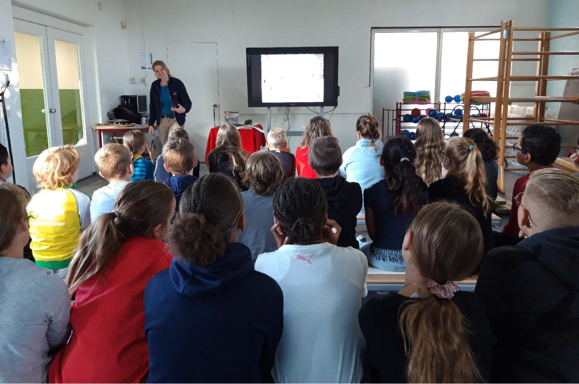 Sandra voor de klas
